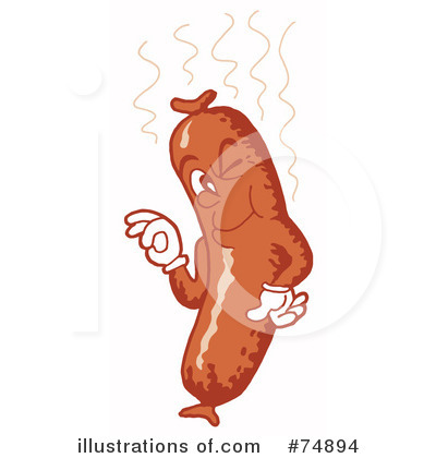 Royalty-Free (RF) Sausage Clipart Illustration by LaffToon - Stock Sample #74894