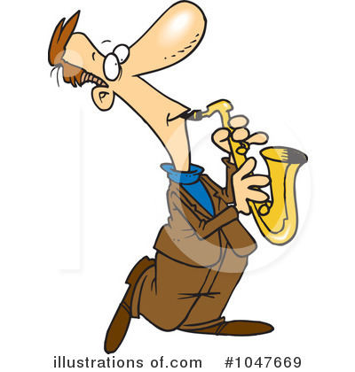 Royalty-Free (RF) Saxophone Clipart Illustration by toonaday - Stock Sample #1047669