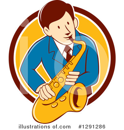 Royalty-Free (RF) Saxophone Clipart Illustration by patrimonio - Stock Sample #1291286