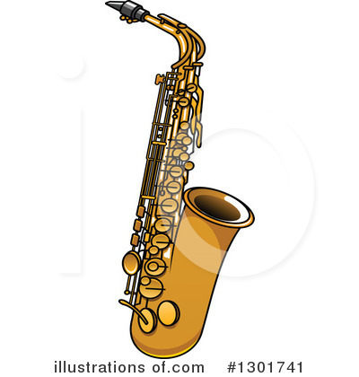 Royalty-Free (RF) Saxophone Clipart Illustration by Vector Tradition SM - Stock Sample #1301741