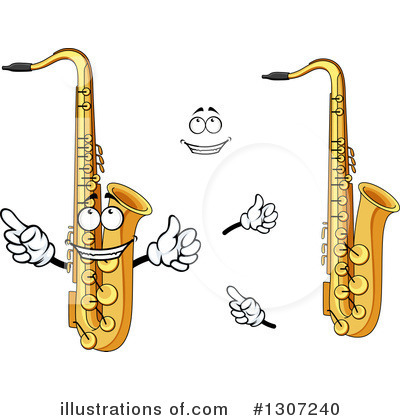 Royalty-Free (RF) Saxophone Clipart Illustration by Vector Tradition SM - Stock Sample #1307240