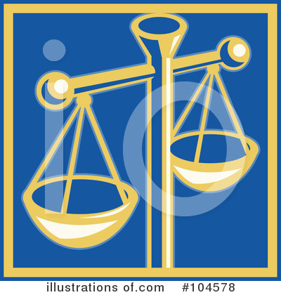 Royalty-Free (RF) Scales Of Justice Clipart Illustration by patrimonio - Stock Sample #104578