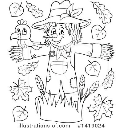 Royalty-Free (RF) Scarecrow Clipart Illustration by visekart - Stock Sample #1419024