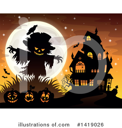 Royalty-Free (RF) Scarecrow Clipart Illustration by visekart - Stock Sample #1419026
