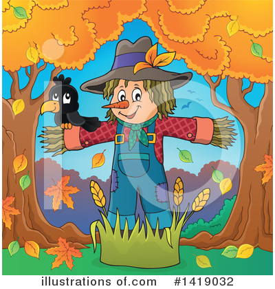 Royalty-Free (RF) Scarecrow Clipart Illustration by visekart - Stock Sample #1419032