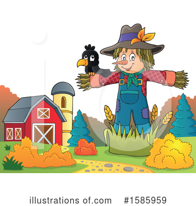 Royalty-Free (RF) Scarecrow Clipart Illustration by visekart - Stock Sample #1585959