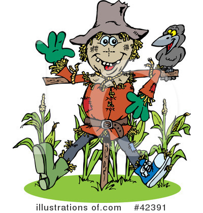 Royalty-Free (RF) Scarecrow Clipart Illustration by Dennis Holmes Designs - Stock Sample #42391