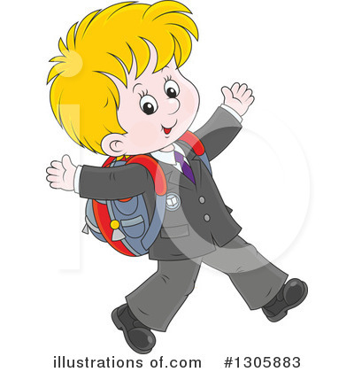 Royalty-Free (RF) School Boy Clipart Illustration by Alex Bannykh - Stock Sample #1305883