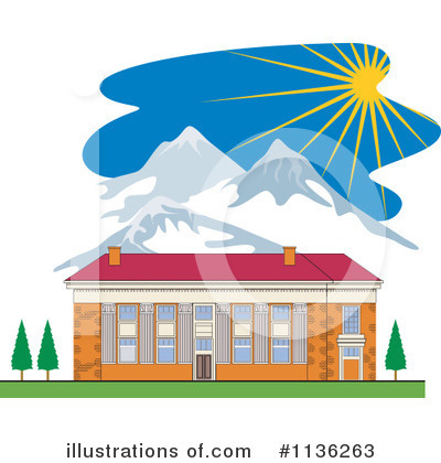 Royalty-Free (RF) School Building Clipart Illustration by patrimonio - Stock Sample #1136263