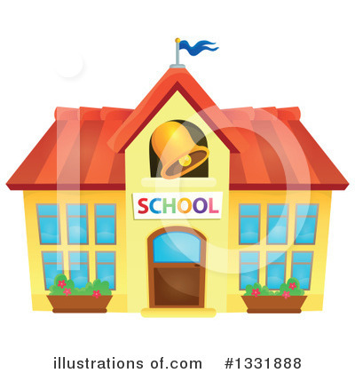 Royalty-Free (RF) School Building Clipart Illustration by visekart - Stock Sample #1331888