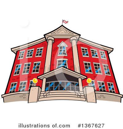 Royalty-Free (RF) School Building Clipart Illustration by Clip Art Mascots - Stock Sample #1367627
