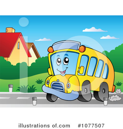 Royalty-Free (RF) School Bus Clipart Illustration by visekart - Stock Sample #1077507