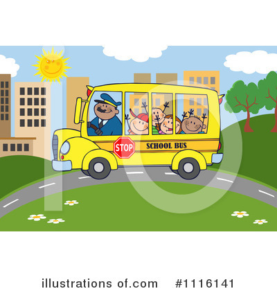 Royalty-Free (RF) School Bus Clipart Illustration by Hit Toon - Stock Sample #1116141