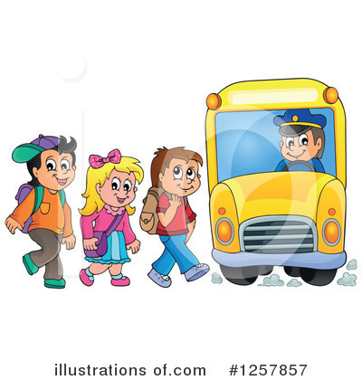 Royalty-Free (RF) School Bus Clipart Illustration by visekart - Stock Sample #1257857