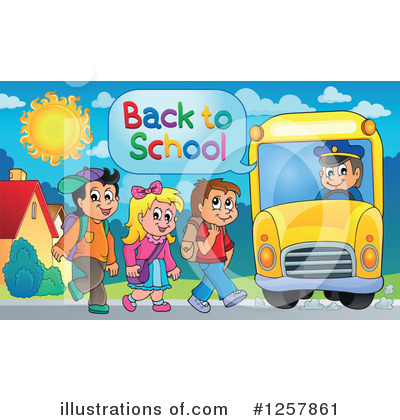 Royalty-Free (RF) School Bus Clipart Illustration by visekart - Stock Sample #1257861