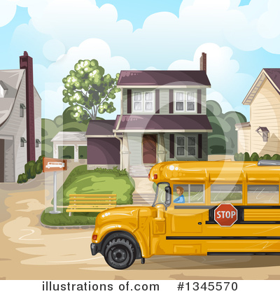 Royalty-Free (RF) School Bus Clipart Illustration by merlinul - Stock Sample #1345570