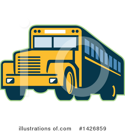 Royalty-Free (RF) School Bus Clipart Illustration by patrimonio - Stock Sample #1426859