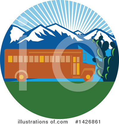Royalty-Free (RF) School Bus Clipart Illustration by patrimonio - Stock Sample #1426861