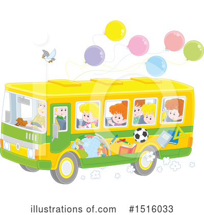 Royalty-Free (RF) School Bus Clipart Illustration by Alex Bannykh - Stock Sample #1516033