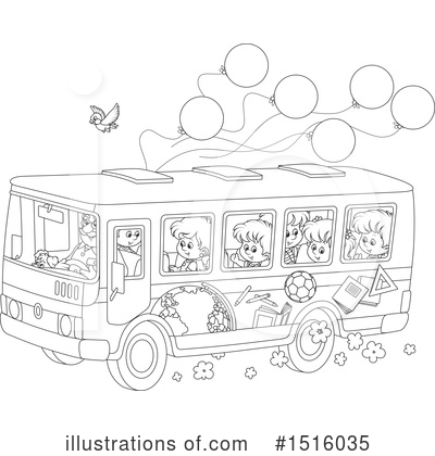 Royalty-Free (RF) School Bus Clipart Illustration by Alex Bannykh - Stock Sample #1516035