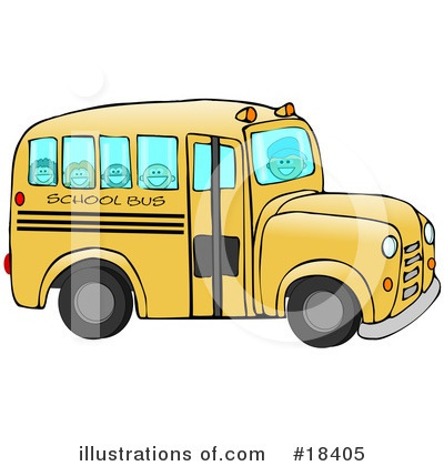 Royalty-Free (RF) School Bus Clipart Illustration by djart - Stock Sample #18405
