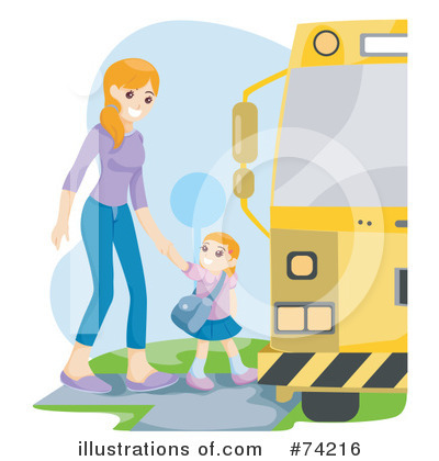 Royalty-Free (RF) School Bus Clipart Illustration by BNP Design Studio - Stock Sample #74216