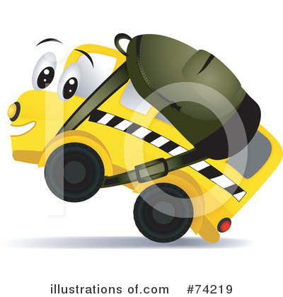 Royalty-Free (RF) School Bus Clipart Illustration by BNP Design Studio - Stock Sample #74219