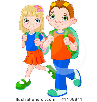 Royalty-Free (RF) School Children Clipart Illustration by Pushkin - Stock Sample #1108841