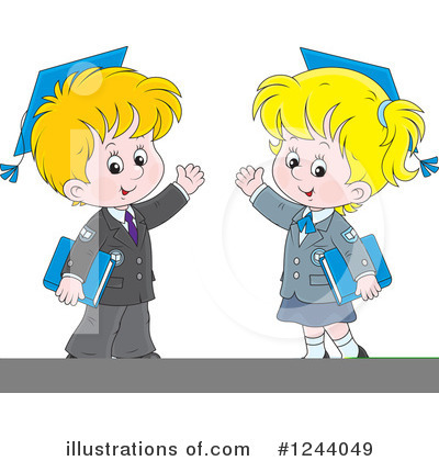 Royalty-Free (RF) School Children Clipart Illustration by Alex Bannykh - Stock Sample #1244049