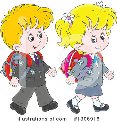 Royalty-Free (RF) School Children Clipart Illustration by Alex Bannykh - Stock Sample #1306916