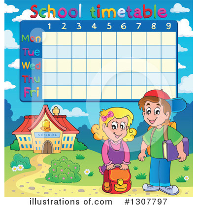 Royalty-Free (RF) School Children Clipart Illustration by visekart - Stock Sample #1307797