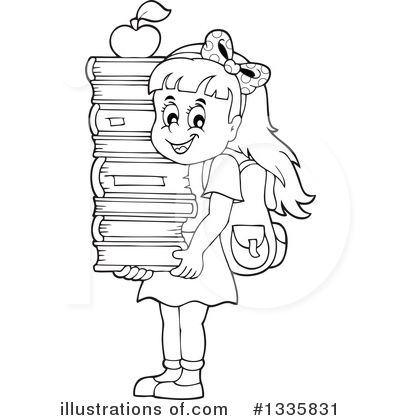 Royalty-Free (RF) School Children Clipart Illustration by visekart - Stock Sample #1335831