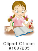 School Girl Clipart #1097205 by AtStockIllustration