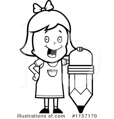 Royalty-Free (RF) School Girl Clipart Illustration by Cory Thoman - Stock Sample #1157170