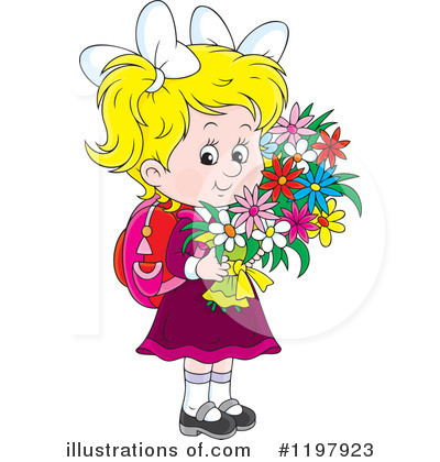 Royalty-Free (RF) School Girl Clipart Illustration by Alex Bannykh - Stock Sample #1197923