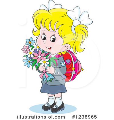 Royalty-Free (RF) School Girl Clipart Illustration by Alex Bannykh - Stock Sample #1238965
