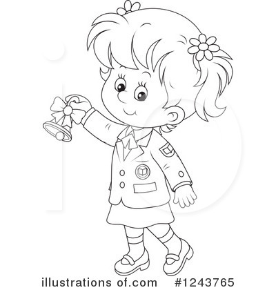 Royalty-Free (RF) School Girl Clipart Illustration by Alex Bannykh - Stock Sample #1243765