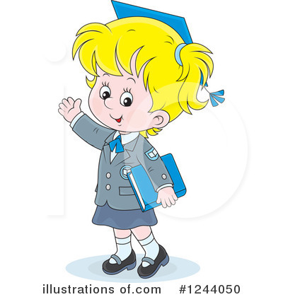 Royalty-Free (RF) School Girl Clipart Illustration by Alex Bannykh - Stock Sample #1244050