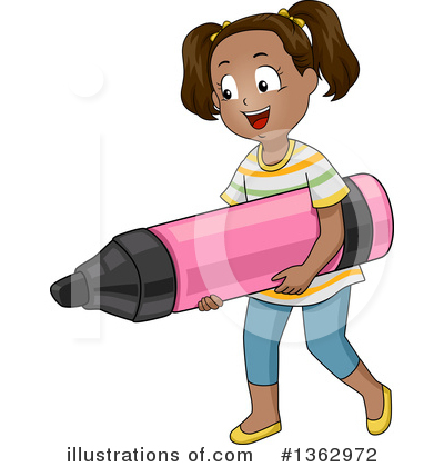 Royalty-Free (RF) School Girl Clipart Illustration by BNP Design Studio - Stock Sample #1362972