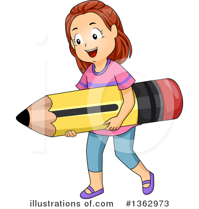 Royalty-Free (RF) School Girl Clipart Illustration by BNP Design Studio - Stock Sample #1362973