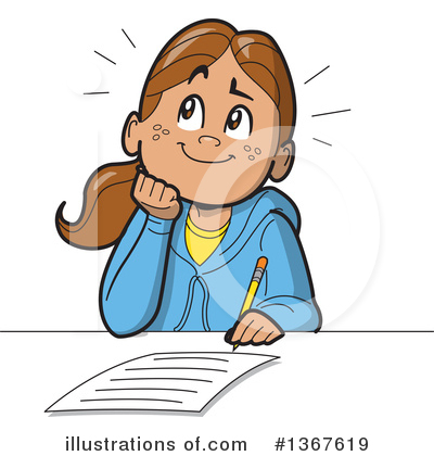 Royalty-Free (RF) School Girl Clipart Illustration by Clip Art Mascots - Stock Sample #1367619