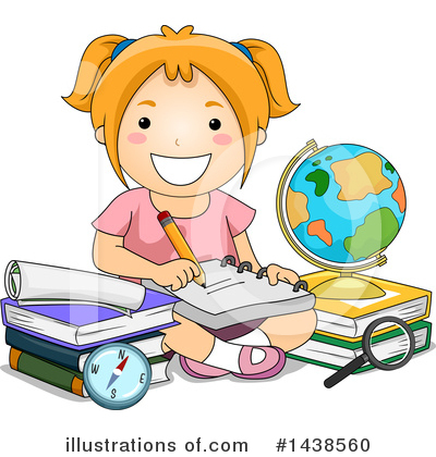 Royalty-Free (RF) School Girl Clipart Illustration by BNP Design Studio - Stock Sample #1438560