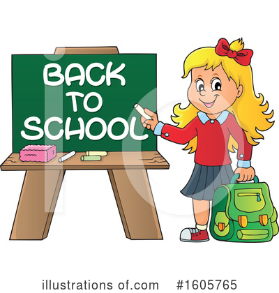 Royalty-Free (RF) School Girl Clipart Illustration by visekart - Stock Sample #1605765
