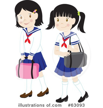 Royalty-Free (RF) School Girl Clipart Illustration by Rosie Piter - Stock Sample #63093