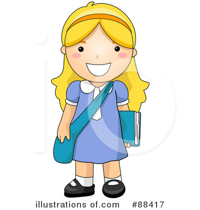 Royalty-Free (RF) School Girl Clipart Illustration by BNP Design Studio - Stock Sample #88417