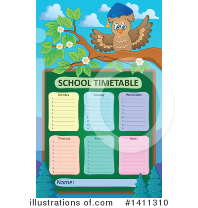 Royalty-Free (RF) School Time Table Clipart Illustration by visekart - Stock Sample #1411310