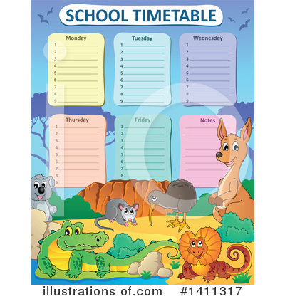 Royalty-Free (RF) School Time Table Clipart Illustration by visekart - Stock Sample #1411317