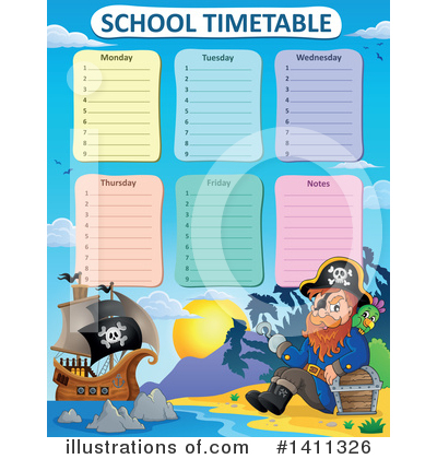 Royalty-Free (RF) School Time Table Clipart Illustration by visekart - Stock Sample #1411326