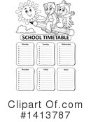 School Time Table Clipart #1413787 by visekart