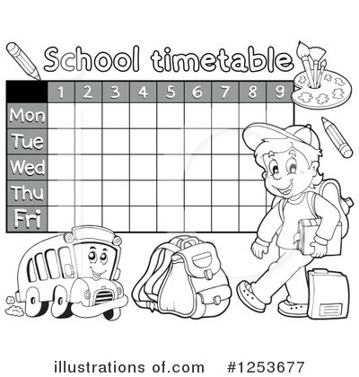 Royalty-Free (RF) School Timetable Clipart Illustration by visekart - Stock Sample #1253677